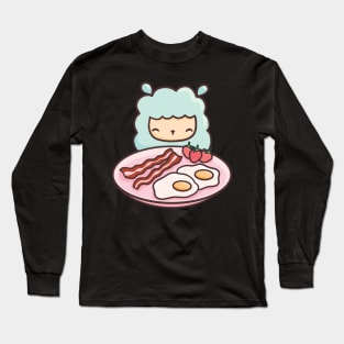 Breakfast Llama Long Sleeve T-Shirt